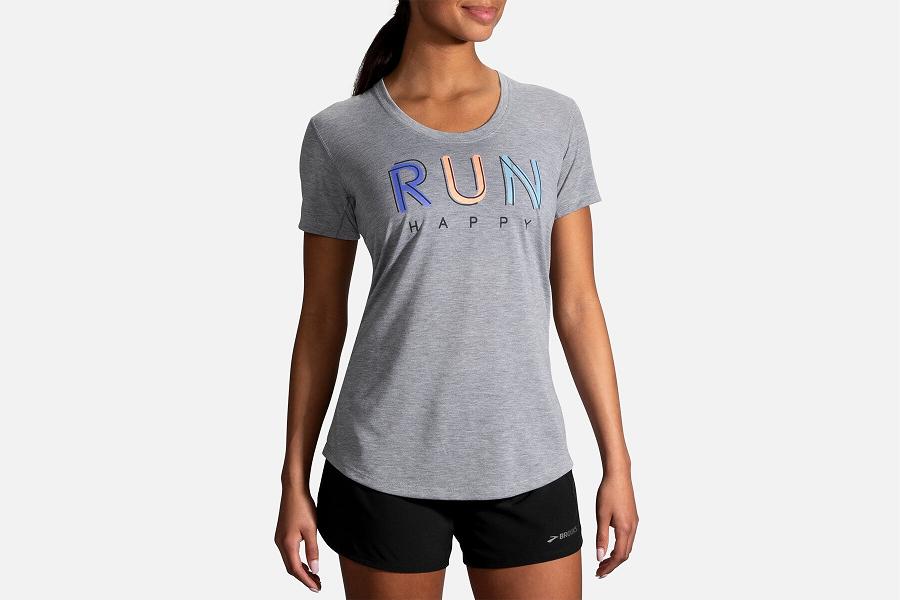Brooks Distance Women Running Clothes & Running Tank Grey RGF438162